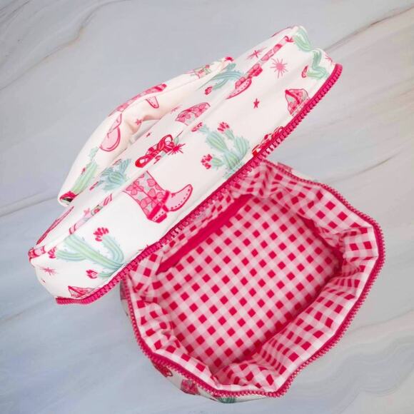 Western Whimsy Travel Cosmetic Case With Handle - Picture 4 of 6